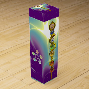 ROD OF ASCLEPIUS 7 CHAKRAS,YOGA ,SPIRITUAL ENERGY WINE GIFT BOX