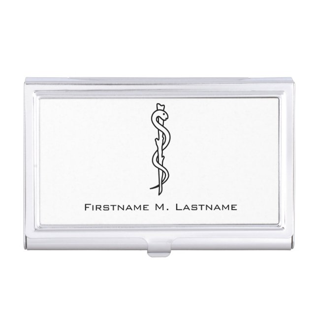 Rod of Asclepius Case For Business Cards (Front)