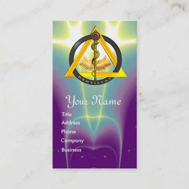 ROD OF ASCLEPIUS DENTIST DENTISTRY APPOINTMENT CARD (Front)