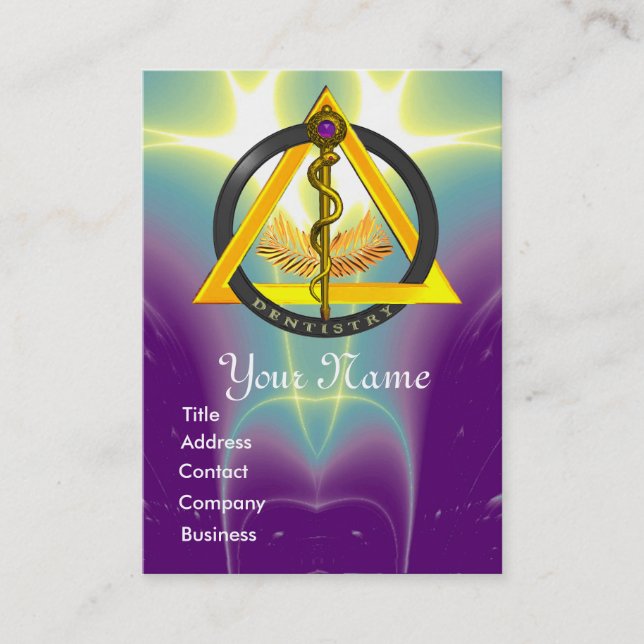 ROD OF ASCLEPIUS DENTIST DENTISTRY APPOINTMENT CARD (Front)