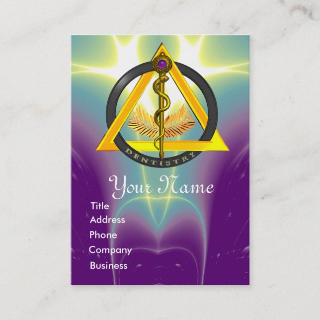 ROD OF ASCLEPIUS DENTIST DENTISTRY APPOINTMENT CARD (Front)