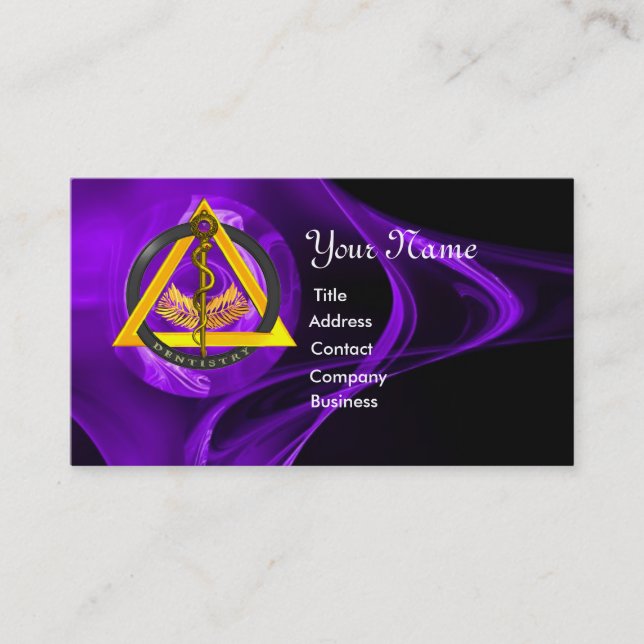 ROD OF ASCLEPIUS DENTIST DENTISTRY BUSINESS CARD (Front)
