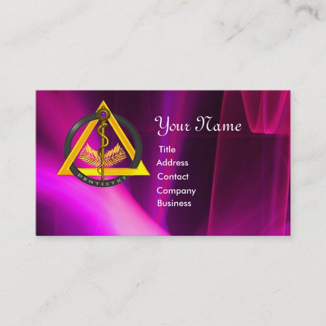 ROD OF ASCLEPIUS DENTIST DENTISTRY BUSINESS CARD (Front)