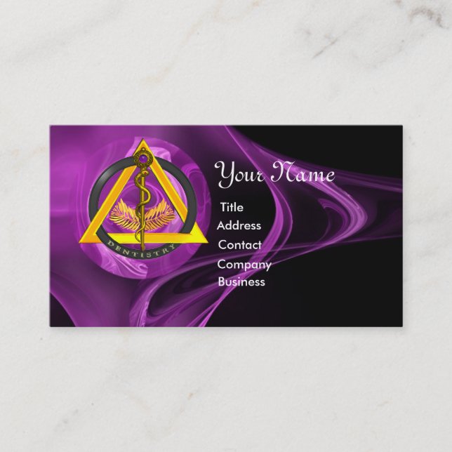 ROD OF ASCLEPIUS DENTIST DENTISTRY BUSINESS CARD (Front)