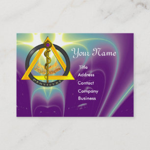 ROD OF ASCLEPIUS DENTIST DENTISTRY MONOGRAM BUSINESS CARD