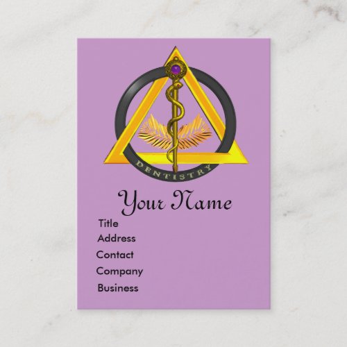 ROD OF ASCLEPIUS DENTIST DENTISTRY MONOGRAM BUSINESS CARD