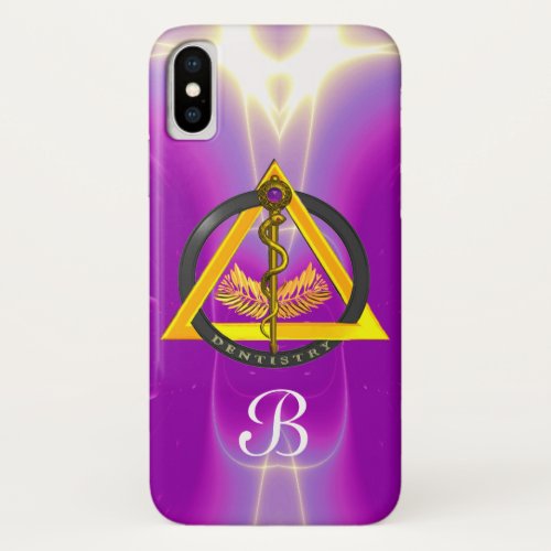 ROD OF ASCLEPIUS DENTIST DENTISTRY MONOGRAM iPhone X CASE