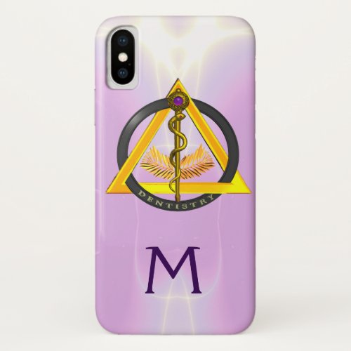 ROD OF ASCLEPIUS DENTIST DENTISTRY MONOGRAM iPhone X CASE