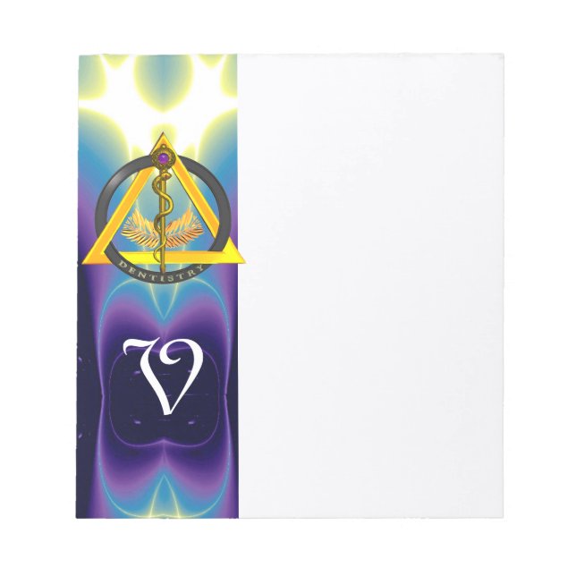 ROD OF ASCLEPIUS DENTIST DENTISTRY MONOGRAM NOTEPAD (Front)