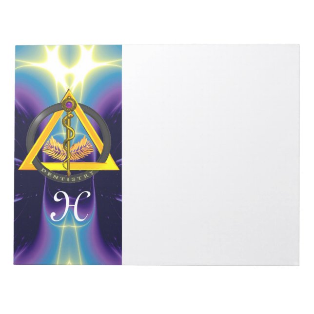 ROD OF ASCLEPIUS DENTIST DENTISTRY MONOGRAM NOTEPAD (Front)