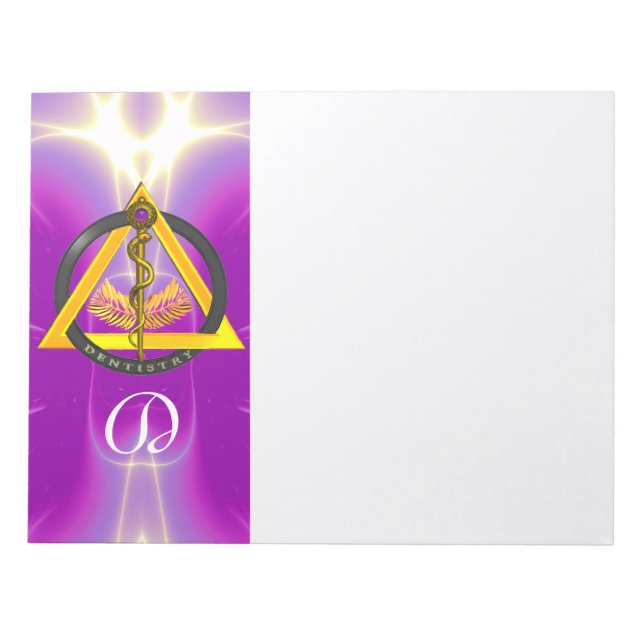 ROD OF ASCLEPIUS DENTIST DENTISTRY MONOGRAM NOTEPAD (Front)