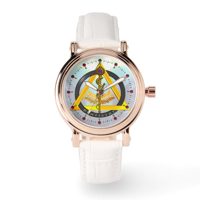 ROD OF ASCLEPIUS DENTIST DENTISTRY SYMBOL,blue Watch (Front)