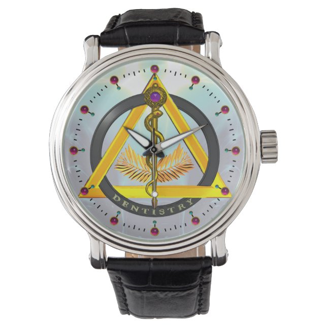 ROD OF ASCLEPIUS DENTIST DENTISTRY SYMBOL,blue Watch (Front)