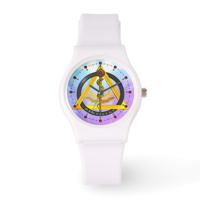 ROD OF ASCLEPIUS DENTIST DENTISTRY SYMBOL,blue Watch (Front)
