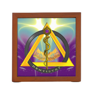 ROD OF ASCLEPIUS DENTIST DENTISTRY SYMBOL DESK ORGANIZER