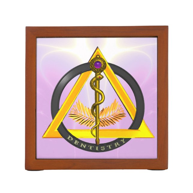 ROD OF ASCLEPIUS DENTIST DENTISTRY SYMBOL PENCIL HOLDER (Back)