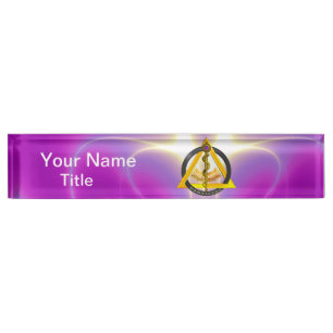 ROD OF ASCLEPIUS DENTIST DENTISTRY SYMBOL, Pink Name Plate