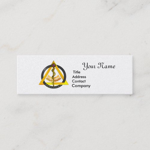 ROD OF ASCLEPIUS DENTIST DENTISTRY White Pearl Mini Business Card