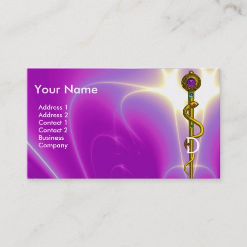 ROD OF ASCLEPIUS DENTISTRYDENTAL CLINIC MONOGRAM BUSINESS CARD
