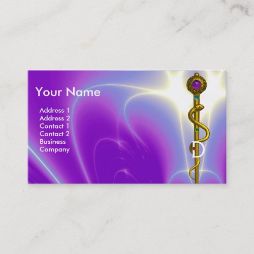 ROD OF ASCLEPIUS DENTISTRYDENTAL CLINIC MONOGRAM BUSINESS CARD