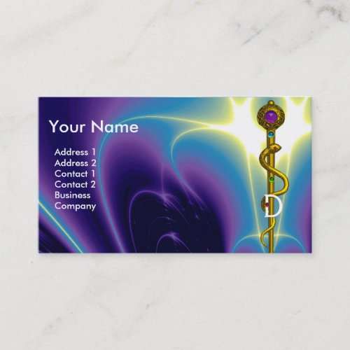 ROD OF ASCLEPIUS DENTISTRYDENTAL CLINIC MONOGRAM BUSINESS CARD