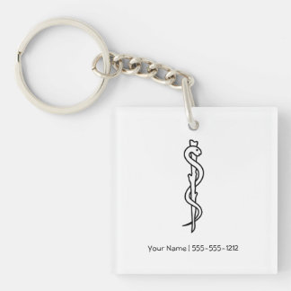 Rod of Asclepius Keychain