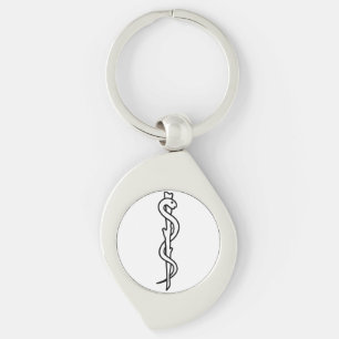 Rod of Asclepius Keychain