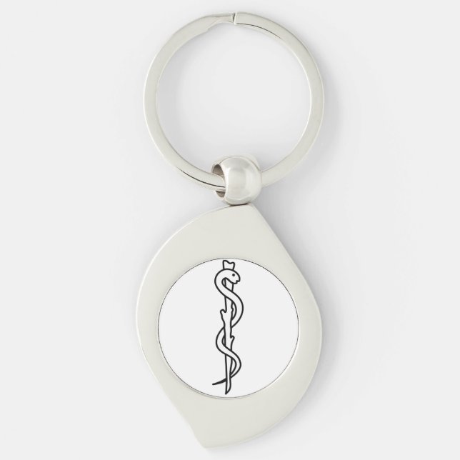Rod of Asclepius Keychain (Front)