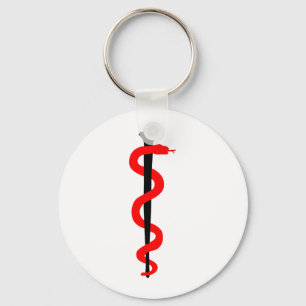 Rod of Asclepius Keychain