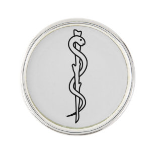 Rod of Asclepius Lapel Pin
