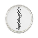 Rod Of Asclepius Lapel Pin at Zazzle