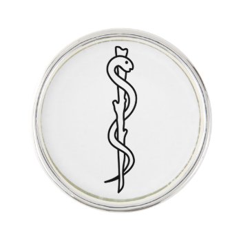 Rod Of Asclepius Lapel Pin by TerryBain at Zazzle