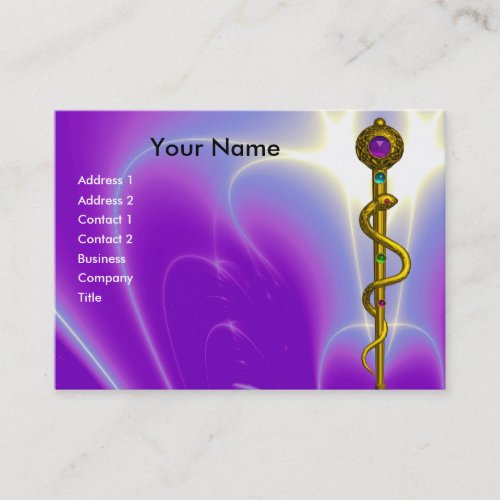ROD OF ASCLEPIUS Medical Healing Gold Ultra Violet Business Card