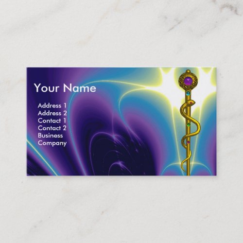 ROD OF ASCLEPIUS MEDICAL HEALTH CARE Monogram Business Card