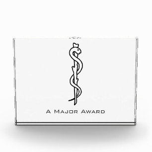 Rod of Asclepius [medical symbol] Acrylic Award
