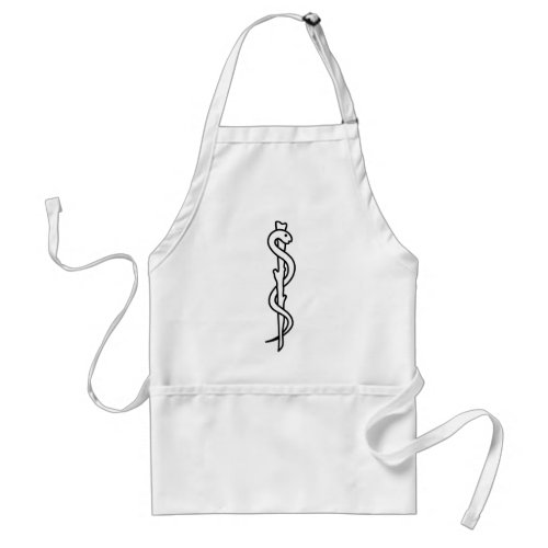 Rod of Asclepius medical symbol Adult Apron