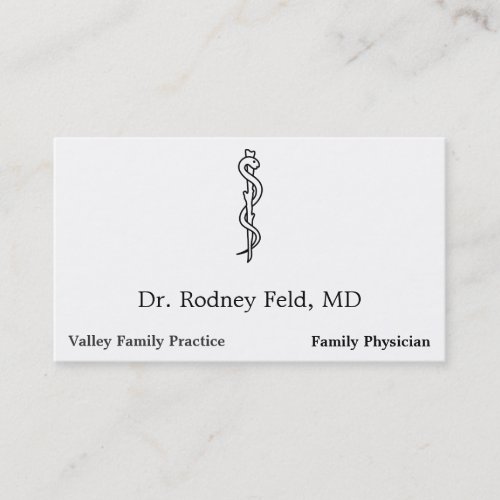 Rod of Asclepius medical symbol Business Card