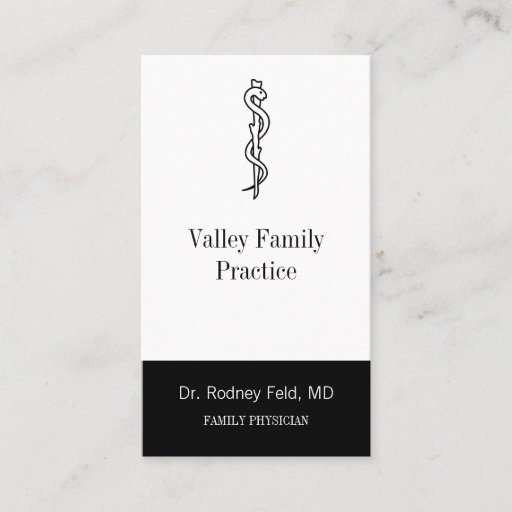 Customizable Rod of Asclepius [medical symbol] Business Card Templates