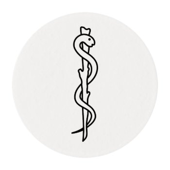 Rod Of Asclepius [medical Symbol] Edible Frosting Rounds by TerryBain at Zazzle