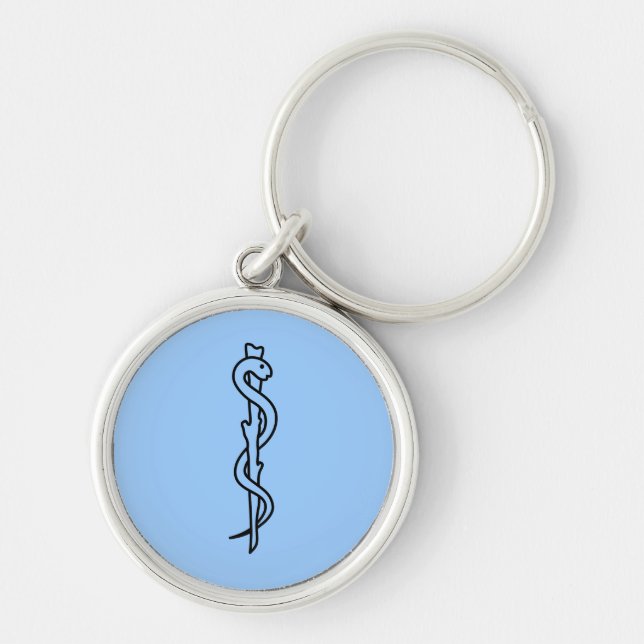 Rod of Asclepius [medical symbol] Keychain (Front)