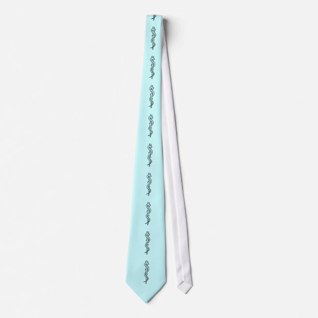 Rod of Asclepius [medical symbol] Neck Tie (Front)