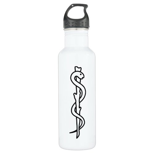 Rod of Asclepius medical symbol Stainless Steel Water Bottle