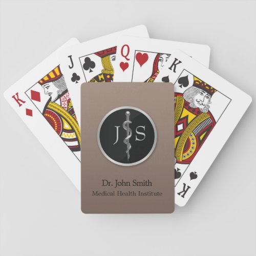 Rod of Asclepius Noble Classy Medical Silver Playing Cards