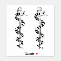 Sticker snake black white 