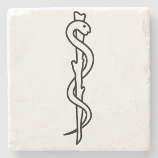 Rod of Asclepius Stone Coaster