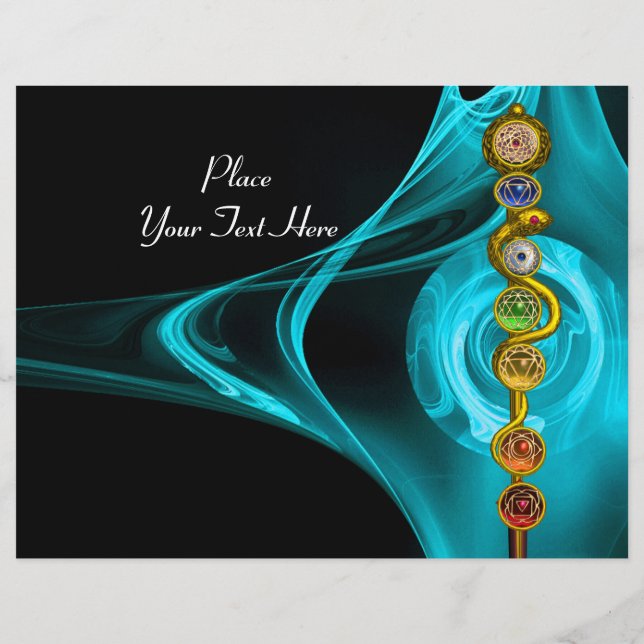 ROD OF ASCLEPIUS WITH 7 CHAKRAS ,SPIRITUAL ENERGY FLYER (Back)