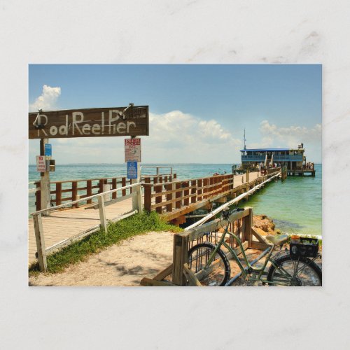 Rod  Reel Pier Postcard