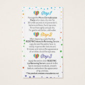 Rodan and Fields Mini Facial Cards (Back)