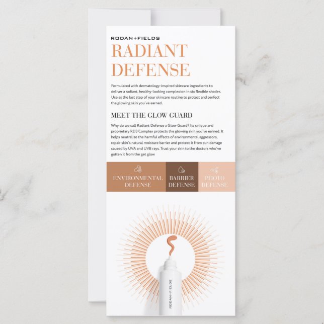 Rodan and Fields Radiant Defense Flyer (Front)