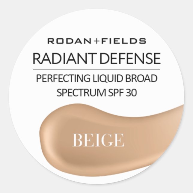 Rodan and Fields Radiant Defense Stickers | Beige (Front)